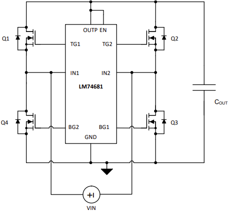 原理图 - Texas Instruments LM74681 100V理想二极管桥控制器