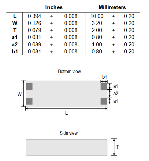机械图纸 - Bourns SRF3225TAP共模片式电感器