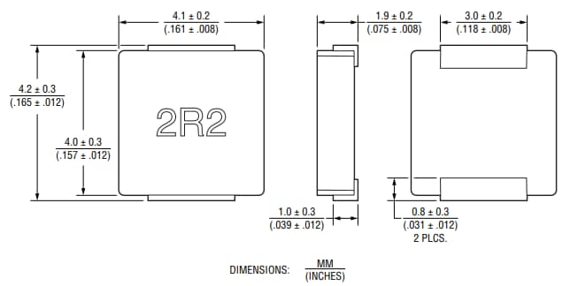 机械图纸 - Bourns SRP4021HMT 屏蔽型功率电感器