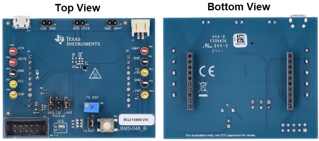 机械图纸 - Texas Instruments bq21088EVM 电池充电器评估模块