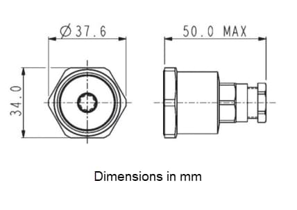 Mechanical Drawing - Bulgin Vitalis Buccaneer Rear-Panel Back Shell Connectors