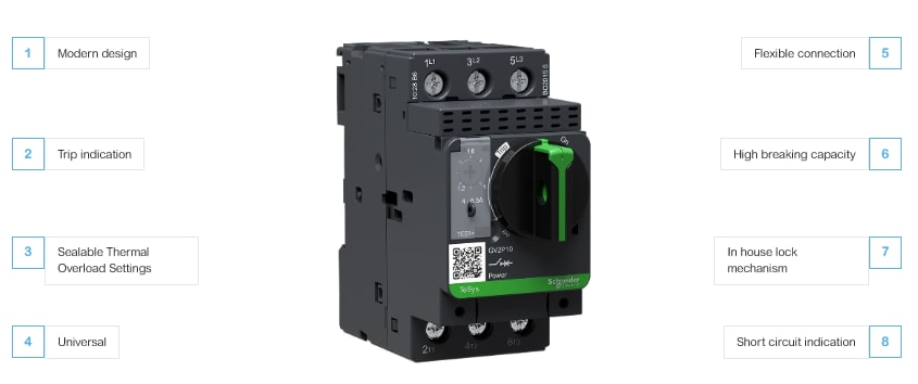 Schneider Electric TeSys GV2电机断路器及附件