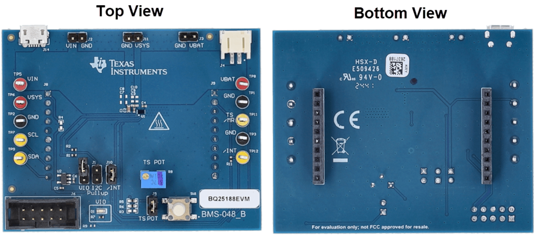 机械图纸 - Texas Instruments bq25188EVM 电池充电器评估模块