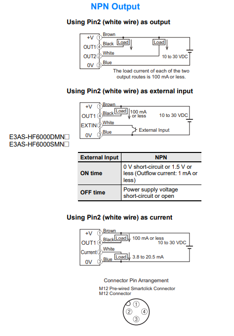 应用电路图 - Omron Industrial Automation E3AS-HF ToF激光传感器