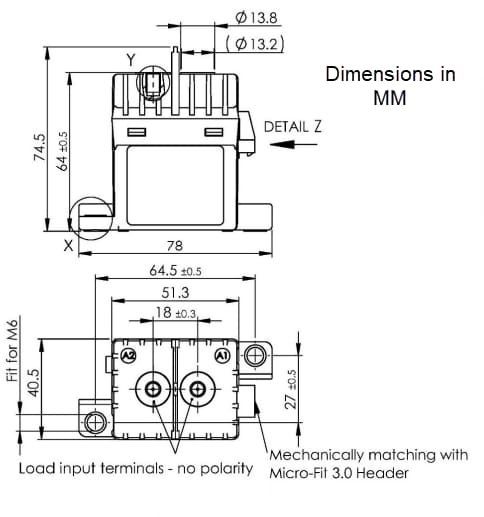 机械图纸 - EPCOS / TDK HVC43-MC高压接触器
