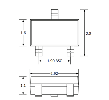 机械图纸 - Semtech RClamp04022S RailClamp® 2-Line TVS二极管
