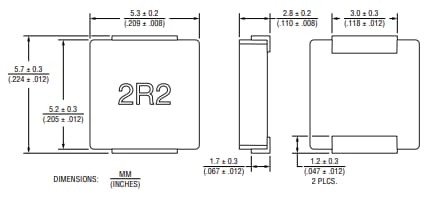 机械图纸 - Bourns SRP5030HMCT 屏蔽型功率电感器