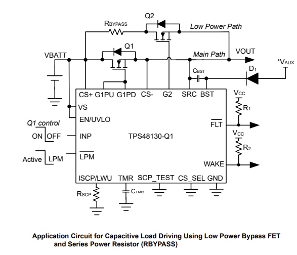 应用电路图 - Texas Instruments TPS4813-Q1高侧驱动器