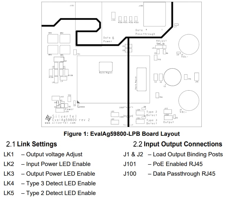 Mechanical Drawing - Silvertel EvalAg59800-LPB Evaluation Boards
