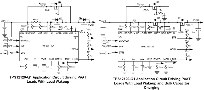 应用电路图 - Texas Instruments TPS1212-Q1汽车高侧开关控制器