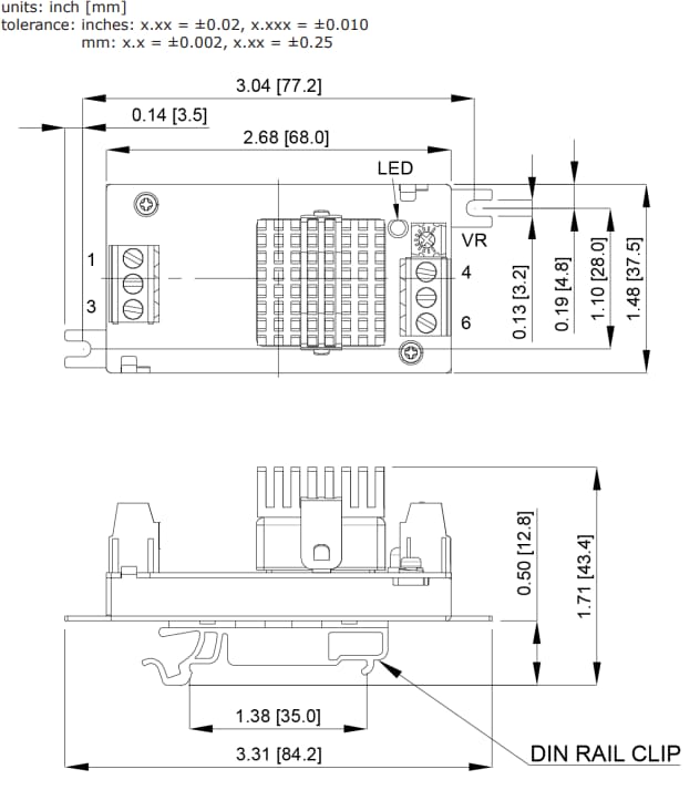机械图纸 - CUI Inc DQC30直流－直流转换器