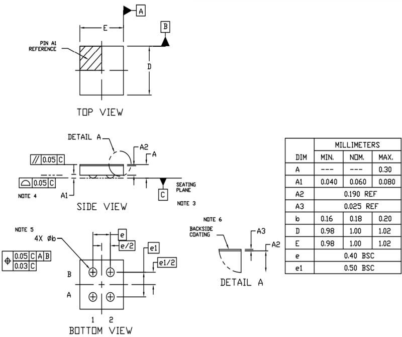 机械图纸 - onsemi N24C256X 256Kb I2C CMOS串行电子擦除可编程只读存储器