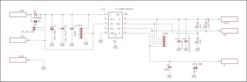 原理图 - Infineon Technologies TLS810x1LD 演示板