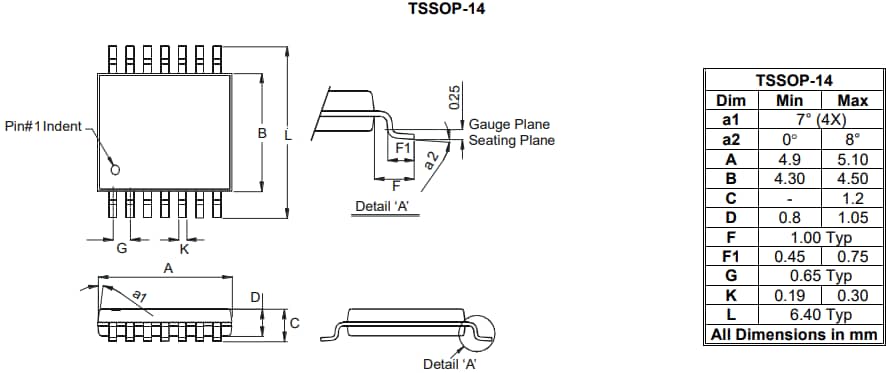 机械图纸 - Diodes Incorporated AL5836Q三独立通道PWM控制器