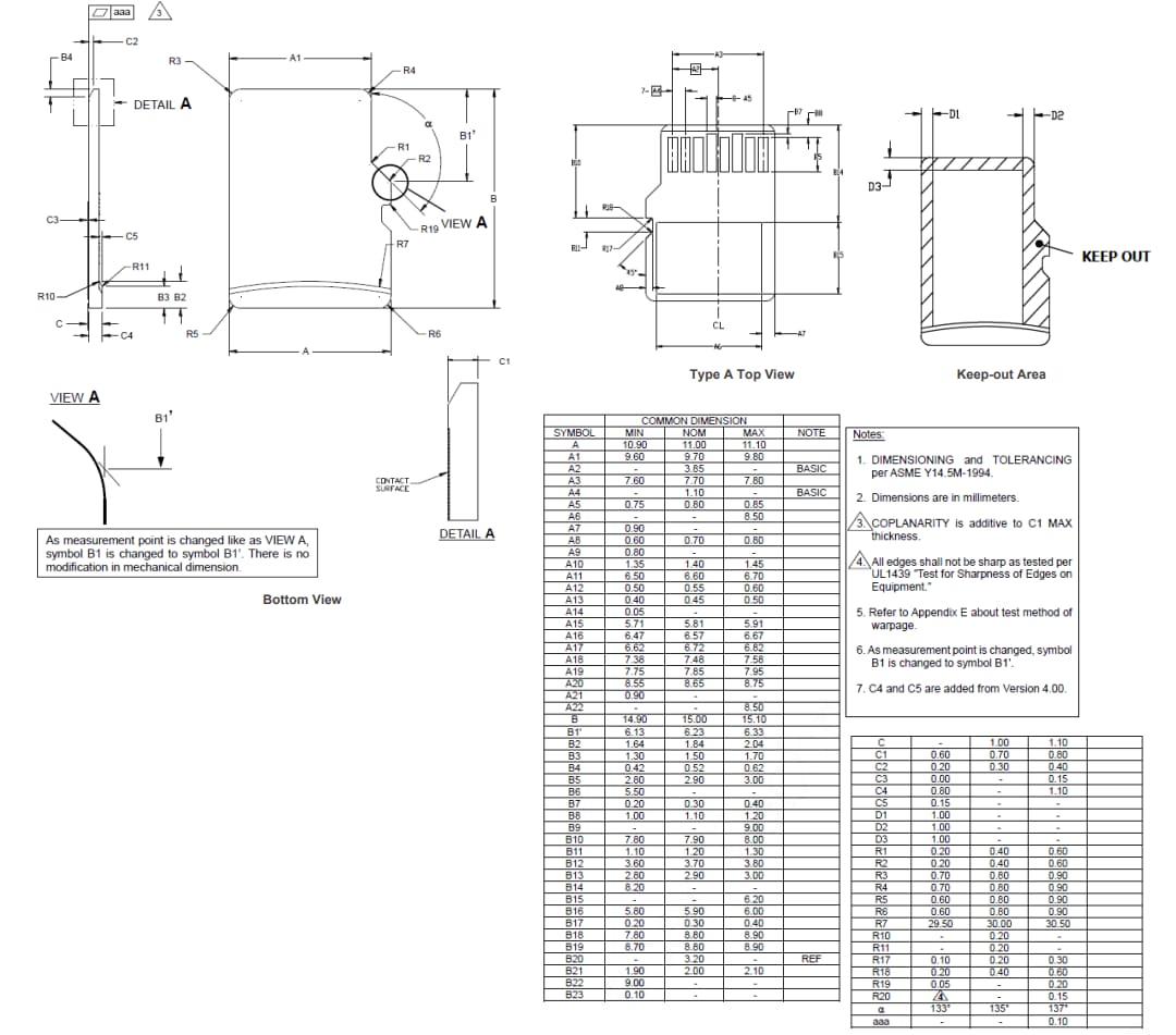 Mechanical Drawing - Apacer Technology Inc. PRA233/PRA212 microSD Cards