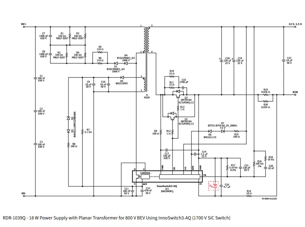 Schematic - Power Integrations RDK-1039Q Reference Design Kit