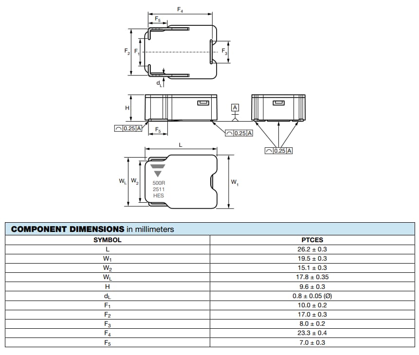 图表 - Vishay / BC Components PTCES SMD PTC热敏电阻