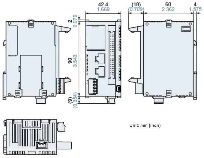 机械图纸 - Panasonic Industrial Automation AFP0HC32ET可编程逻辑控制器 (PLC)