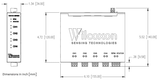 机械图纸 - Amphenol Wilcoxon VDS130振动数据源