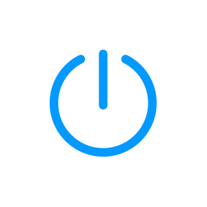 蓝色的电源符号图标