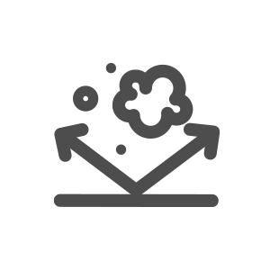 灰尘落下并从表面偏转的灰色图标