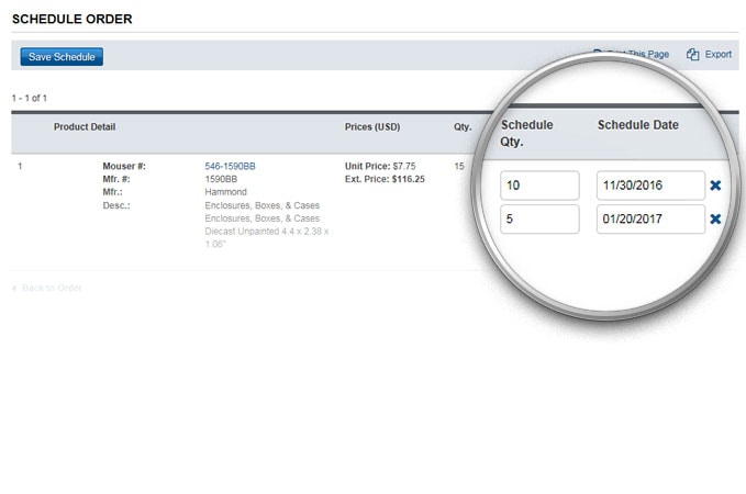 在订单历史中修改排程。